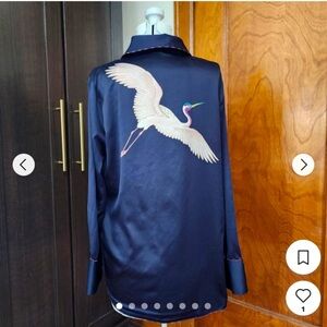 Vintage gap body satin crane robe Xs $36